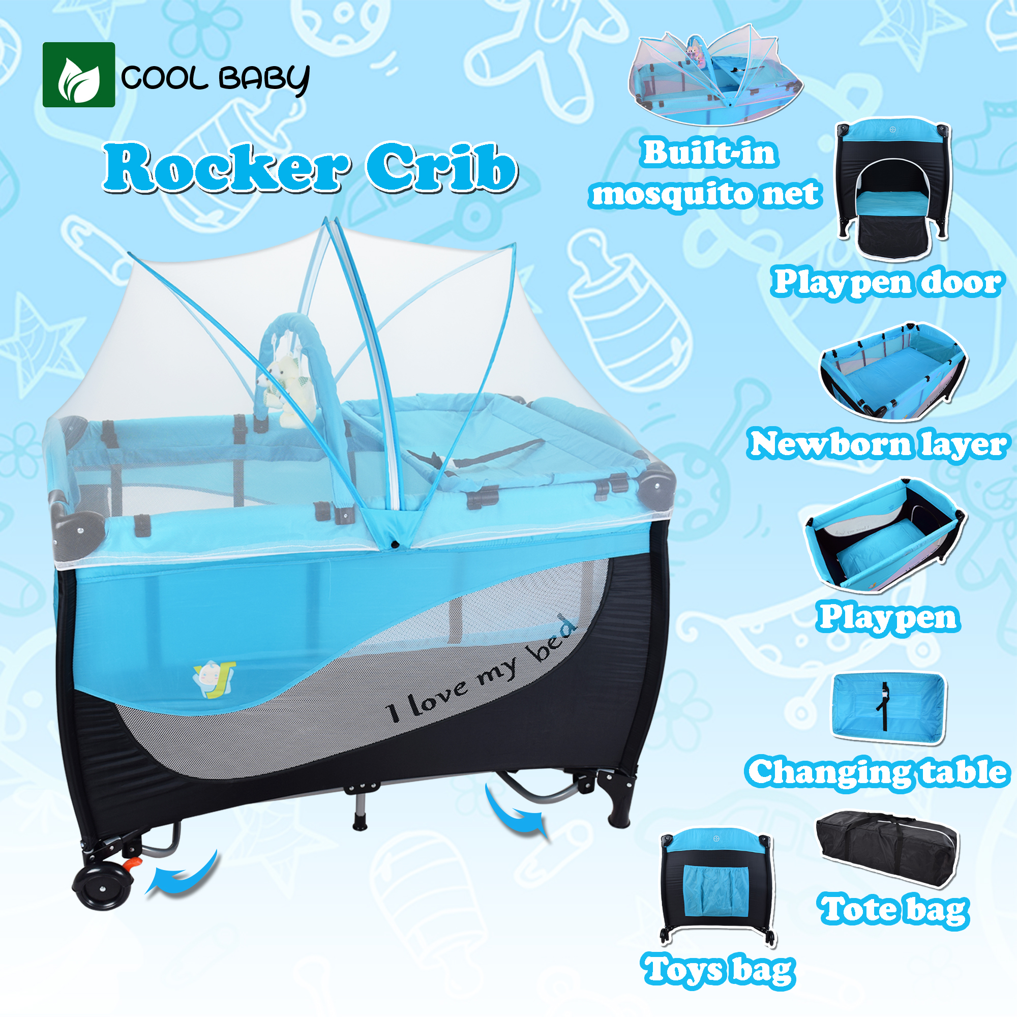 baby rocker with mosquito net