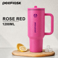 Peliflask 40oz Straw Tumbler with Handle Insulated Double Wall Vacuum Flask Cup-1200ml