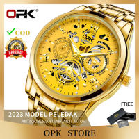 Opk Watch For Men Waterproof Original Relo Man Quartz With Box Fashion White Stainless Steel New In 2023 Business Casual Style