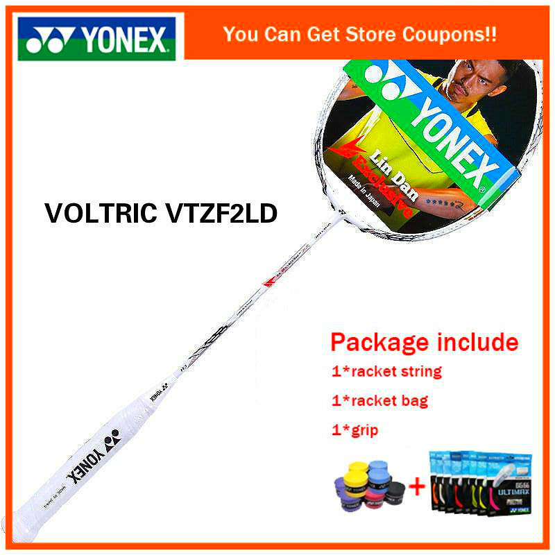 Quà giáng sinh yonex badminton racket raket badminton voltric z-force ii ld white