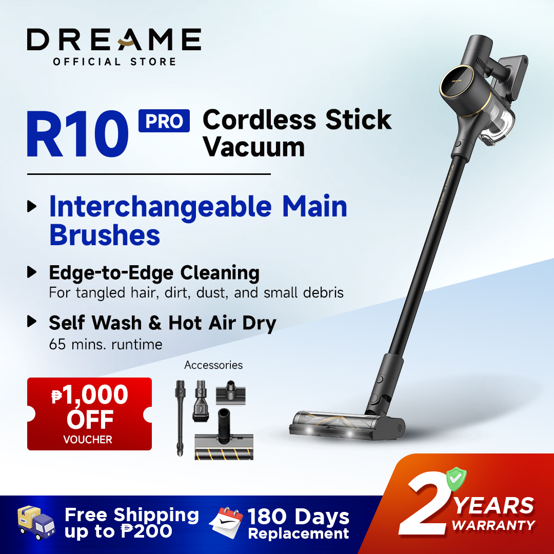 Dreame R10 Pro Cordless Stick Vacuum Cleaner 150 Airwatts 65mins Run Time  22KPa Suction Power LED Main Brush 1.65kg Lightweight 3000mAh Battery