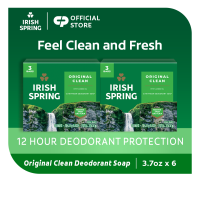 Irish Spring Original Body Soap with Flaxseed Oil 12-Hour Fresh Deodorant Bar Soap 3.7 oz Pack of 6