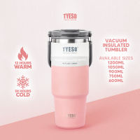 TYESO Original Multipurpose Vacuum Insulated Tumbler 600‑1200ml w/ Straw & Handle – Stainless Steel Hot & Cold