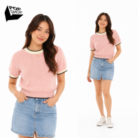 Pop Shop Ladies Round Neck 3D Knit Top