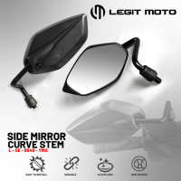 LEGITMOTO HONDA / YAMAHA CURVE STEM SIDE MIRROR NON-GRADED LENS 10MM 2PCS L-SE-8649-YMA / L-SE-8649-HDA SPEEDMOTO