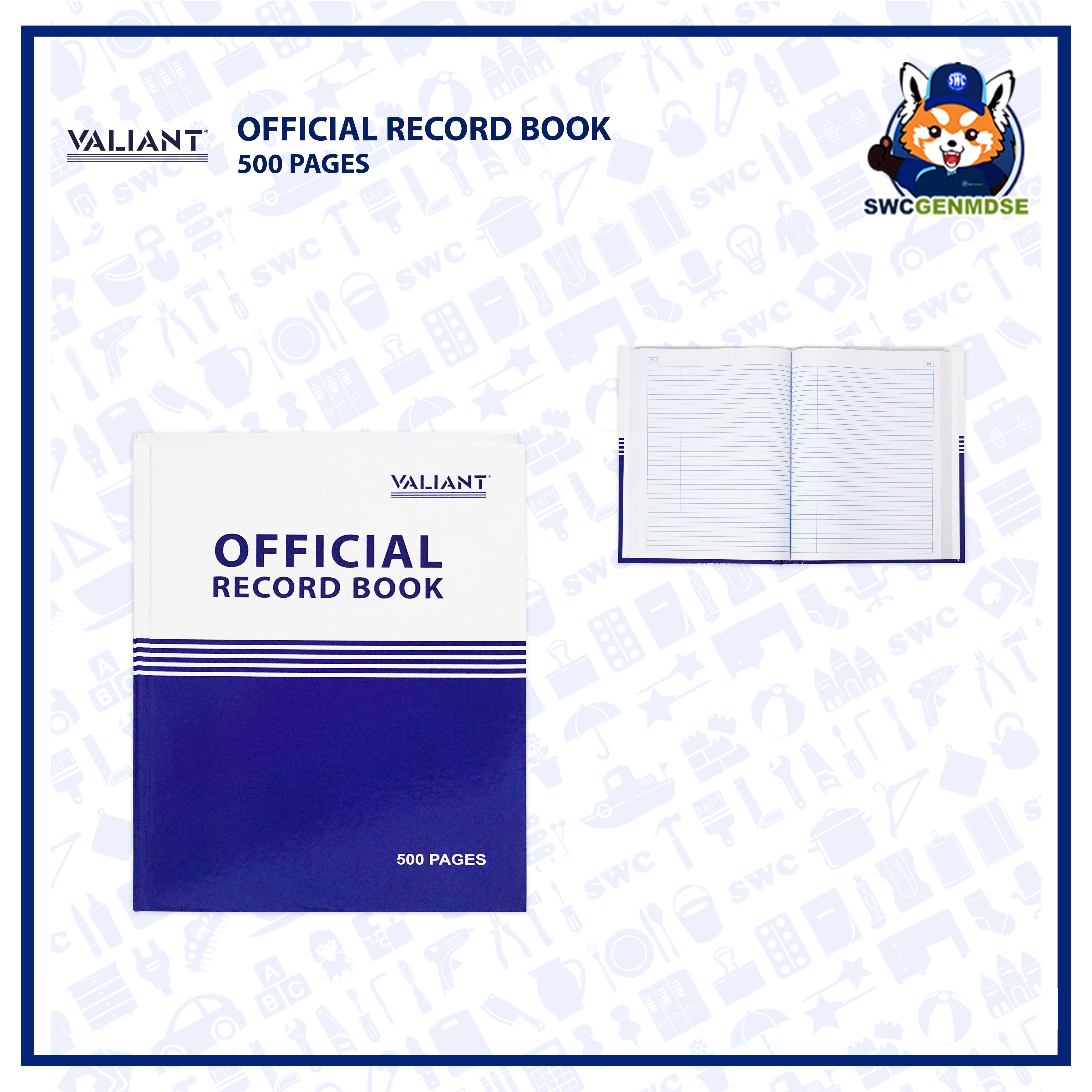 VALIANT Official Record Book | Log Book | 300 - 500 PAGES