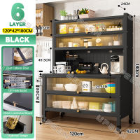 Kitchen Storage Pantry Cabinet Buffet Sideboard Cupboard Coffee Bar Microwave Stand Cabon Steel Organizer With Door