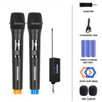Wireless Mic UHF Dual 1200mah Rechargeable dual handheld dynamic karaoke microphone suitable for karaoke computer conference party church DJ wedding home KTV set working range 50m / 164ft
