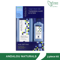 Andalou Naturals Argan Stem Cell Thinning Hair System Age Defying 3 Piece Kit