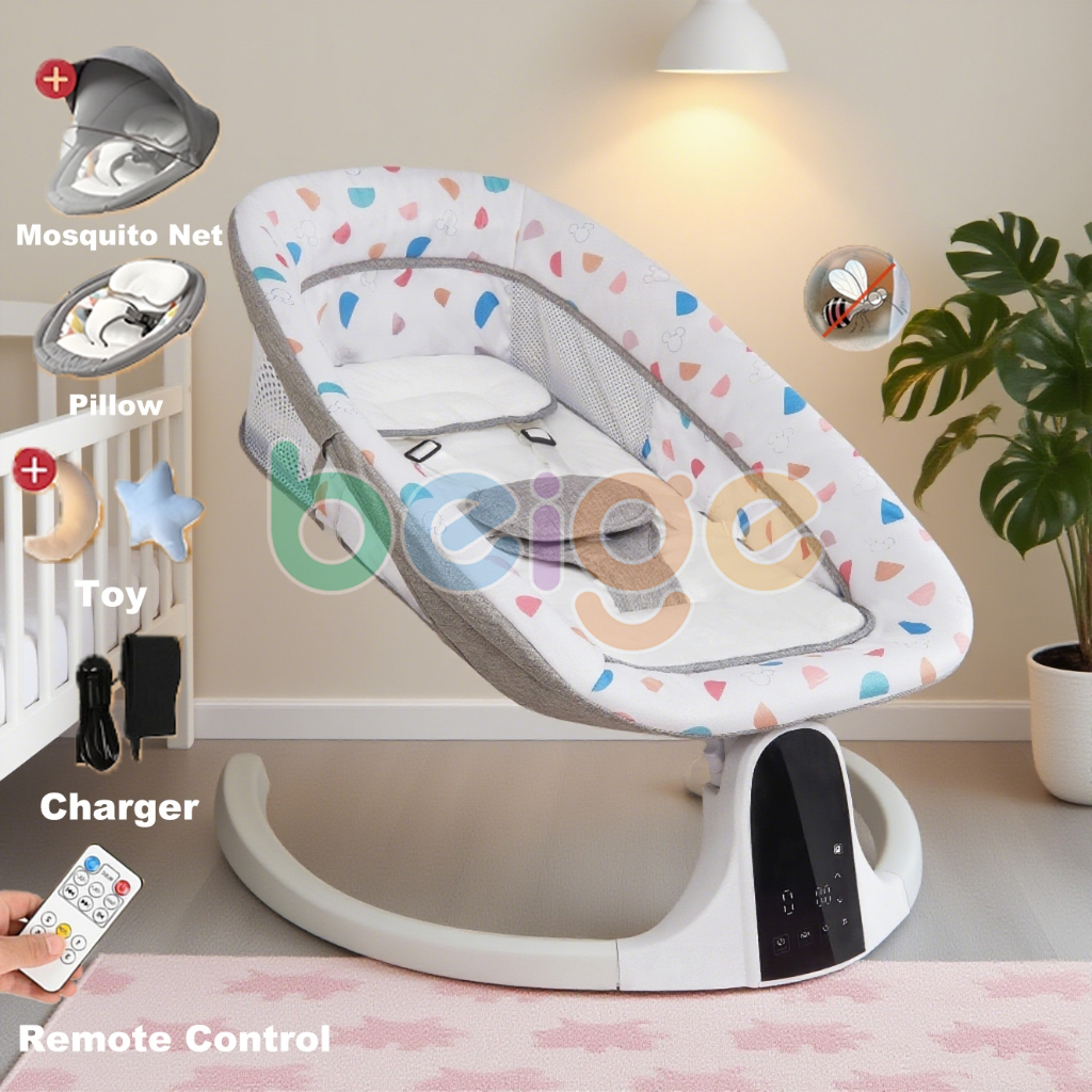 Automatic Electric Baby Swing Chair with Music & Timer Soothing Rocker for Newborn