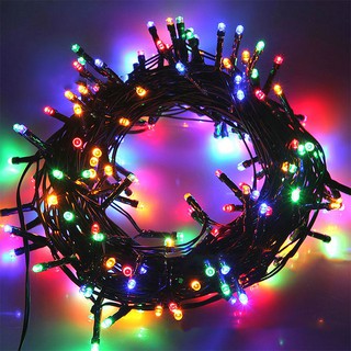BEST PICK 10M Christmas xmas Lights LED Outdoor waterproof dark green black wire room decor WITH END CONNECTOR Powered LED String Light 20M Garland Lights Black Green Wire Christmas Tree Lights 8 Modes Holiday