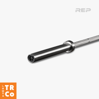 REP Black Diamond Power Bar: 20kg Black Cerakote/ Stainless Steel with Aggressive Grip for Powerlifting.