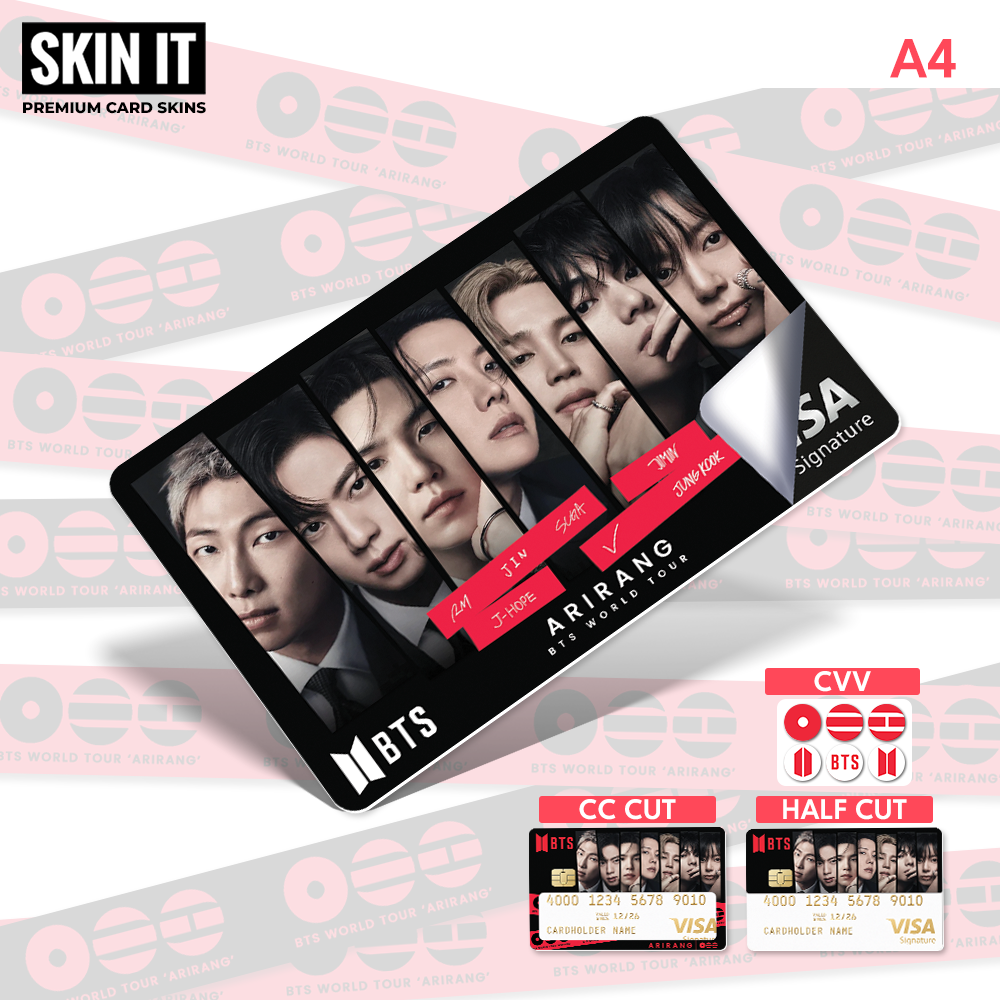 BTS Card Skins Stickers ARIRANG Inspired for ATM Beep And Loyalty Cards