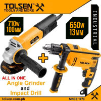 Tolsen Impact Drill 650W + Angle Grinder 750W (ONLINE EXCLUSIVE) 79544+79498
