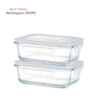 LOCAUPIN B1T1 2-Pack Airtight Borosilicate Glass Food Containers with Silicone Lid  Microwave Safe Leakproof Lunch Box