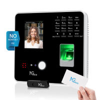 NGTeco Biometrics Face Recognition Fingerprint Time Card Attendance RFID Card PIN Punching 4-in-1 Automatic Punch Machine with APP for iOS Android (0 Monthly Fee) (FREE USB) MB2