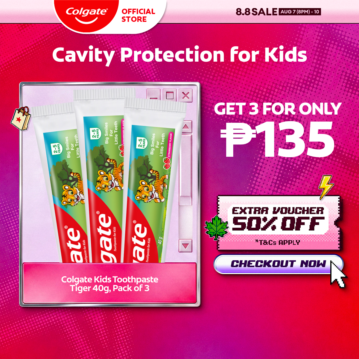 Colgate Kids Toothpaste Tiger 40g Pack of 3