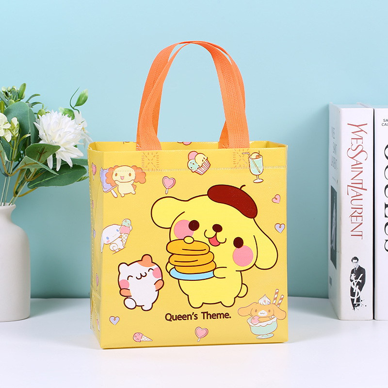 Cute Cartoon Theme Gift Bag High Quality Non-woven Fabric Handbag My Melody Kuromi Cinnamoroll Bag Birthday Gift Bag Loot Bag