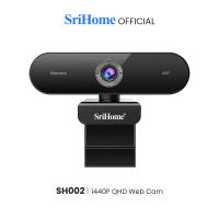SriHome SH002 4MP 2K QHD Resolution 110° Wide-Angle PC Webcam Built-in Noise Cancelling Microphone Plug and Play Live Streaming Video Conference Webcam for PC / Laptop