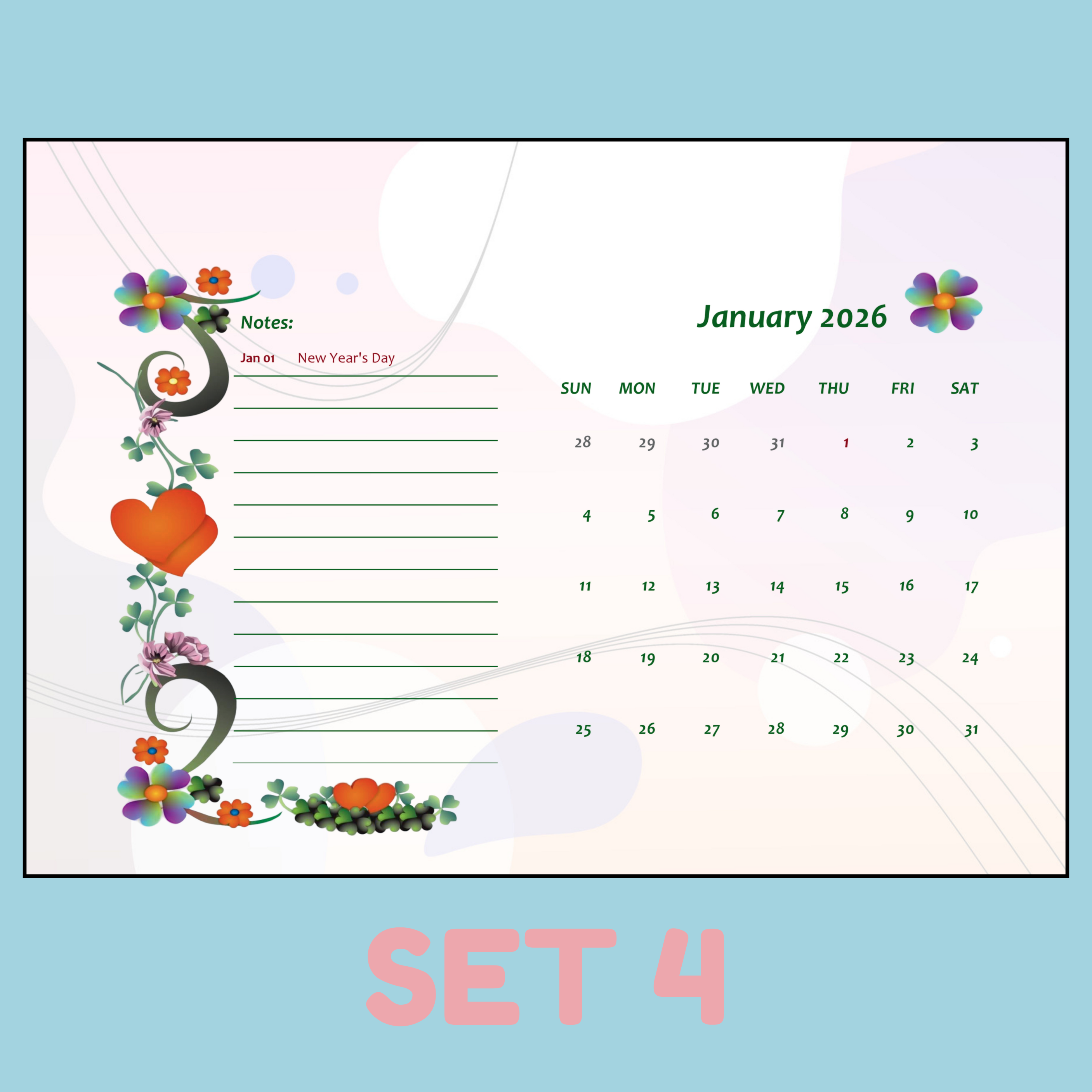 Customized Calendar 2026 A3 Size Satin & Glossy Paper Personalized | Gift Ideas | Giveaways | High-Quality Printing Perfect for Memories