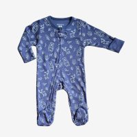 Forest Friend Indigo Zipper Footie