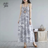 INTO YOU Floral Print Smocked Cami Midi Dress Elegant Classy Summer Casual Sleeveless Womens Clothing