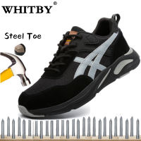 Brand WHITBY （3 Days Delivery）COD Outdoor Safety Shoes for Men Women Steel Toe Rubber Air Cushion Work Shoes Anti-puncture Indestructible Shoes