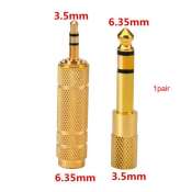 2pcs/set 3.5mm to 6.5mm 6.35mm Male to Female Audio Adapter 6.5 6.35 Plug 3.5 Jack Stereo Aux Converter