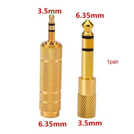 2pcs/set 3.5mm to 6.5mm 6.35mm Male to Female Audio Adapter 6.5 6.35 Plug 3.5 Jack Stereo Aux Converter