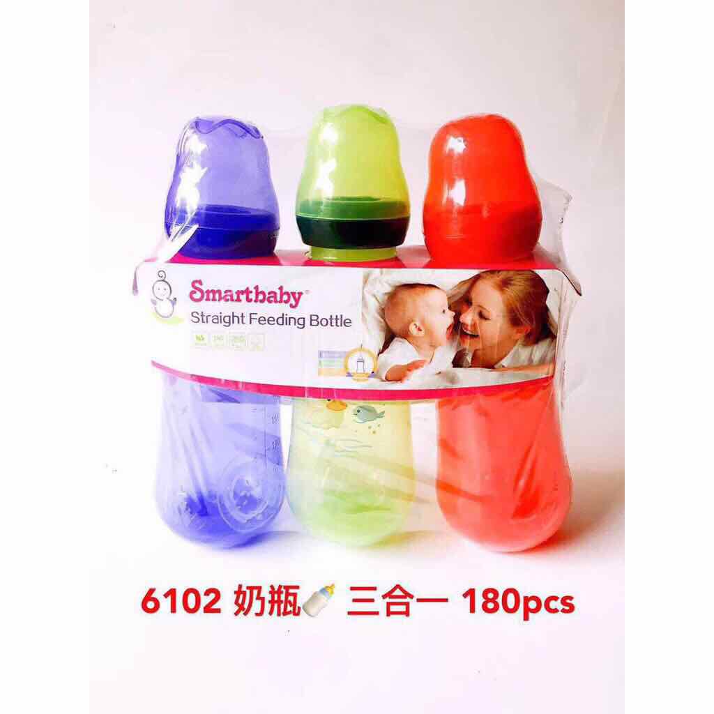 Baby Bottle big 280ml / small 120ml 3 SET. COLOR PURPLE/ GREEN / PINK ( Luckystar.shop.ph )