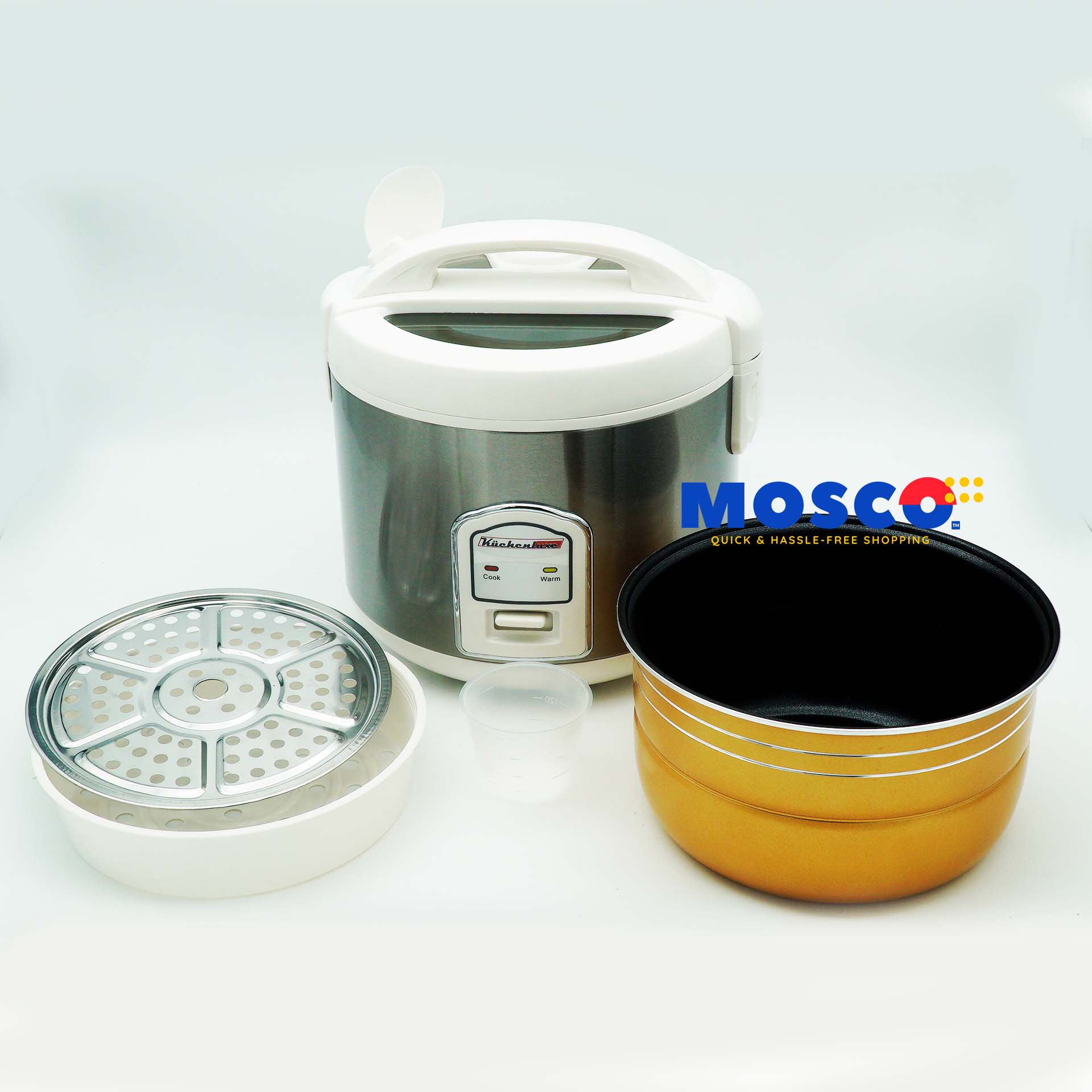 Kucheluxe Premium Rice Cooker 1.8L Jar Type (10 cups) Stainless Steel With Steamer