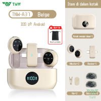 TNW A37 Dual Wireless Lavalier Microphone Noise Reduction Magnetic Mini Mic For With Charging Case iOS Type-C Live Broadcast