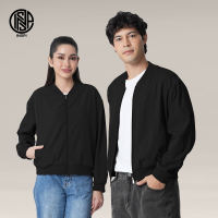 INSPI Korean-Style Cropped Bomber Jacket For Women Full Zipper with Pocket For Men Motorcycle Jacket Collection Korean Style