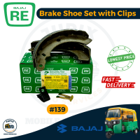 Bajaj RE - Brake Shoe Set with Clips [#139]