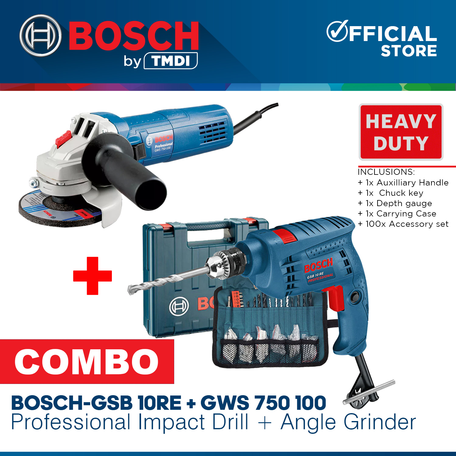 Bosch drill discount and grinder combo