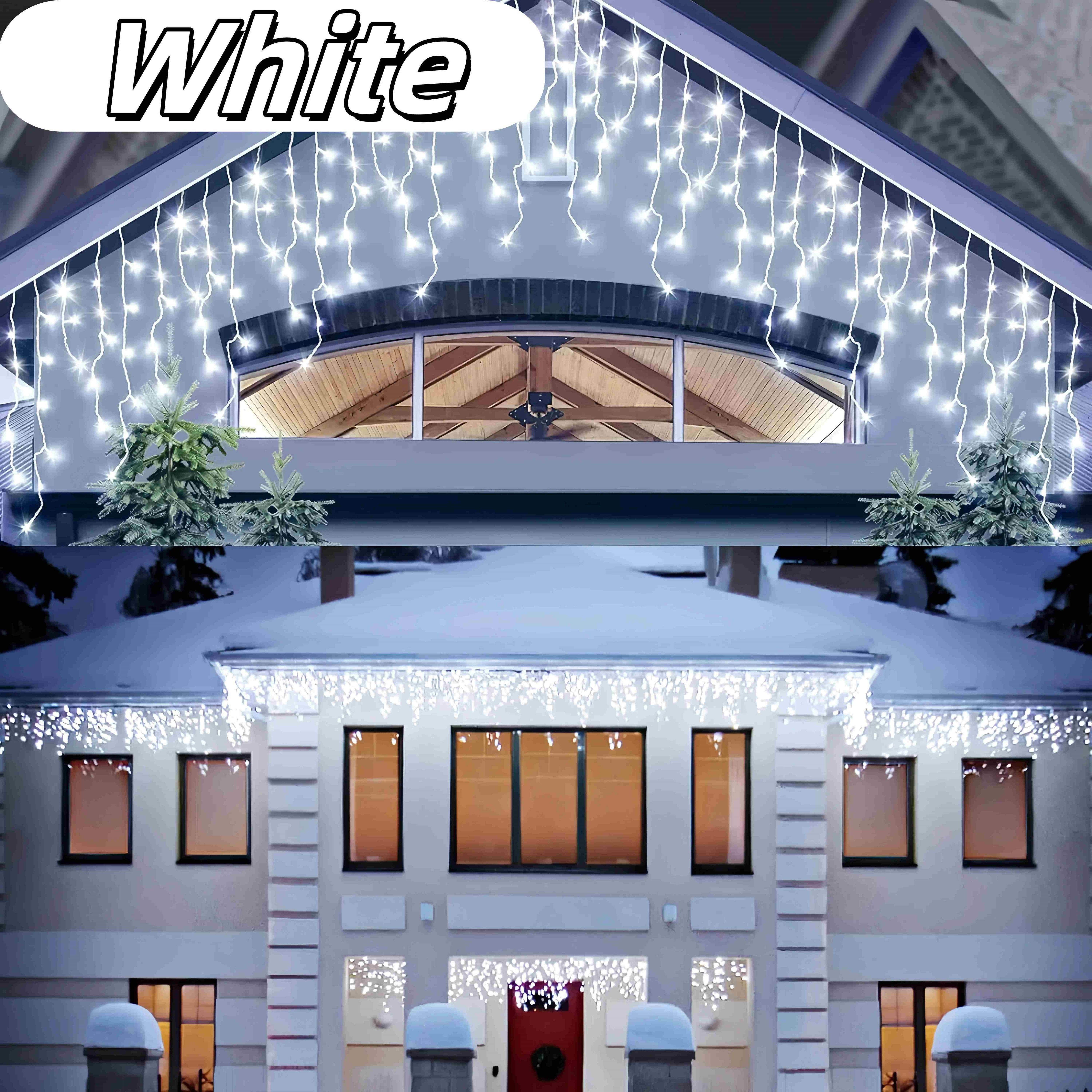 4M/7M Solar Christmas Lights Outdoor Waterproof 8Modes Curtain Light for Wedding Party Yard Decor