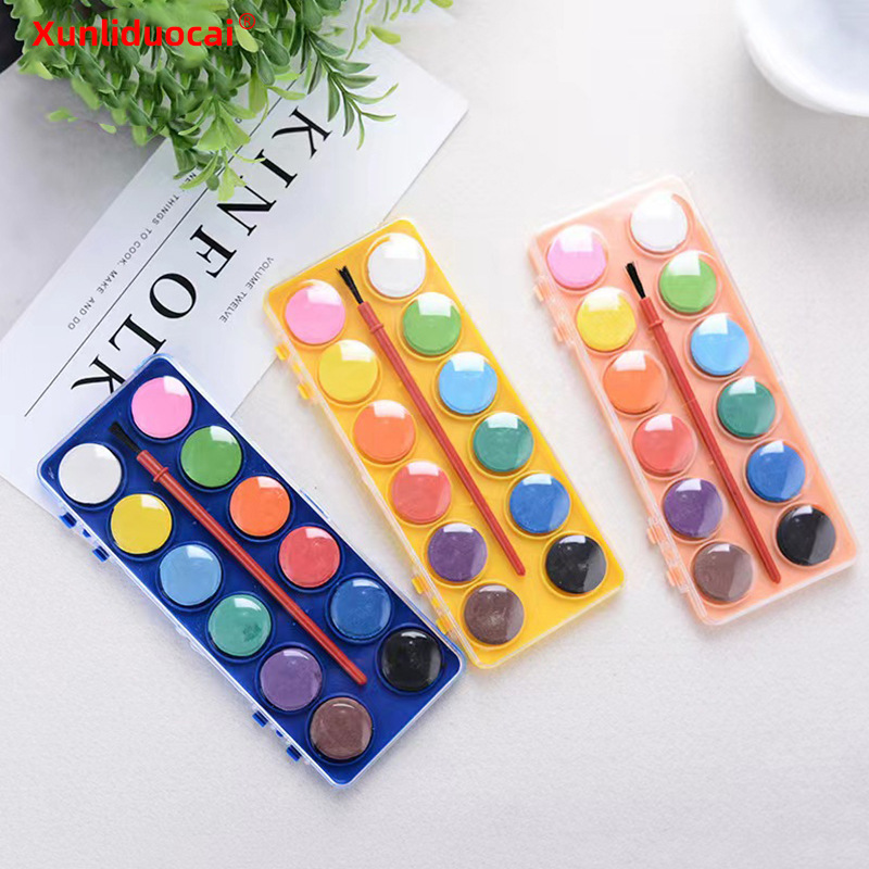 12pcs Water Color for Kids School and Painting Supplies Equipment