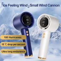 10000mAH Mini Fan Rechargeable Hand-held 5-Speed fan Portable Electric Fan Foldable Table fan with Aromatherapy (Can Hang Neck)