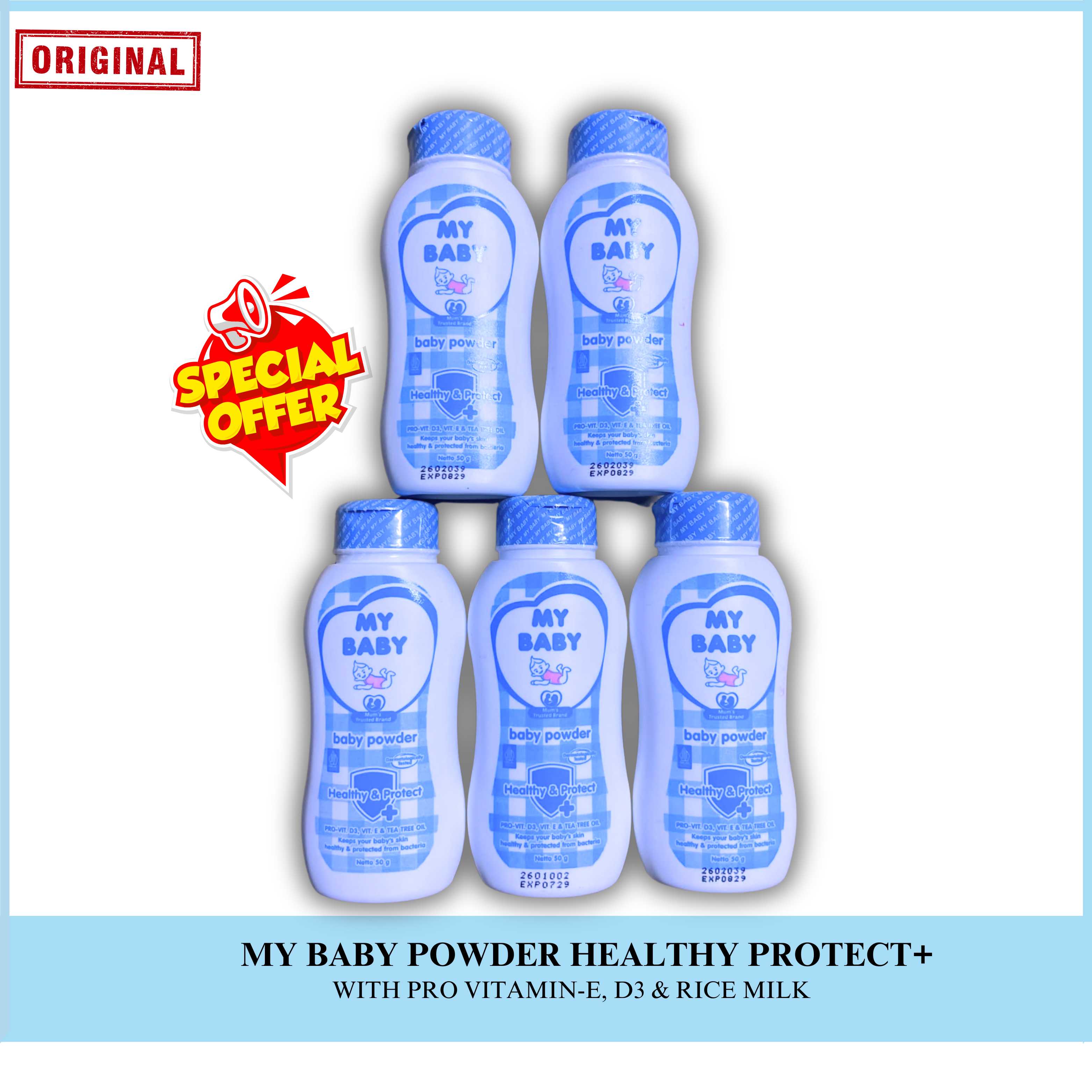 My Baby Powder Blue 50g Gentle Baby Powder for Soft and Fresh Skin