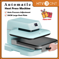 HTVRONT Light Blue Auto Heat Press Machine 15x15 Inch Fast Even Heating with Auto Release for T-Shirts Sublimation HTV Vinyl Transfer Crafts DIY