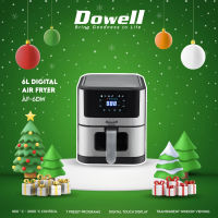 Dowell 6L Digital Air Fryer | 7 Preset Programs | Transparent Viewing Window | Reheat Function | Overheat Protection | 1500W | AF-6DW