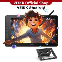 VEIKK Studio 16 Drawing Display 15.6 inch Drawing Tablet with Screen Fully Laminated FHD Monitor with 16384 Pen pressure Levels 290 PPS Report Rate Stylus Split Foldable Stand