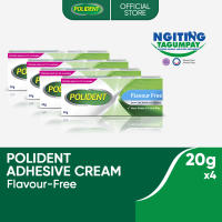Polident Denture Adhesive Cream Flavor Free 20g x4 12-hr Strong Kapit Gum Comfort Food Blocker