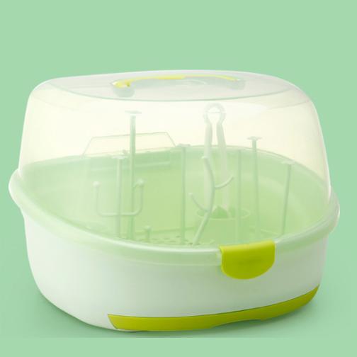Bearkade Baby Bottle Drying Box Youji&Me Box Plastic Holds up to 5 bottles 1 piece Fragrance-Free dust-proof moisture-proof insect-proof Pull-type drainage tray 1 piece bottle tong included Baby
