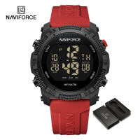 NAVIFORCE Watch for Mens Digital Sports Waterproof 50 Meters Original 2024 Fashion Watch with Stopwatch Calendar Luminous Display Alarm Watch Silicone Strap NF7104