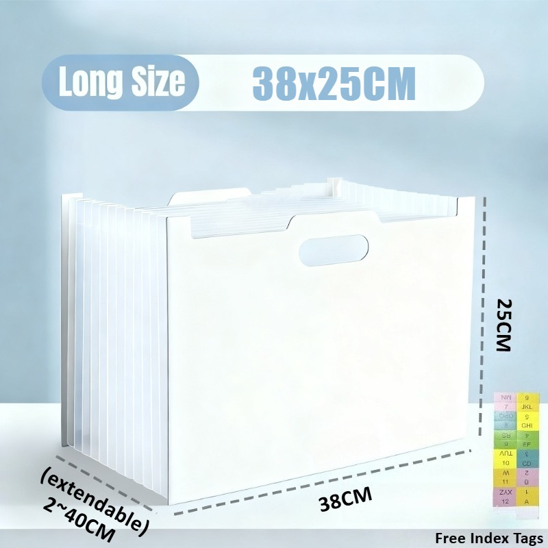 Long Expanding File Folder Document Organizer Storage Box Desktop Organizer Expandable Organizer