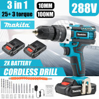 Makita Impact drill Cordless Drill 288V drill power tool heavy duty drill set  rechargeable drill bit set for metal wood and concrete makita power tools electric drill set on sale cordless drill big impact drive tools