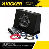 Kicker KKP210 KickPack with 2x60-Watt Amplifier 10-inch (25cm) Sub in Slim Profile Enclosure and Wiring Kit (44KKP210)