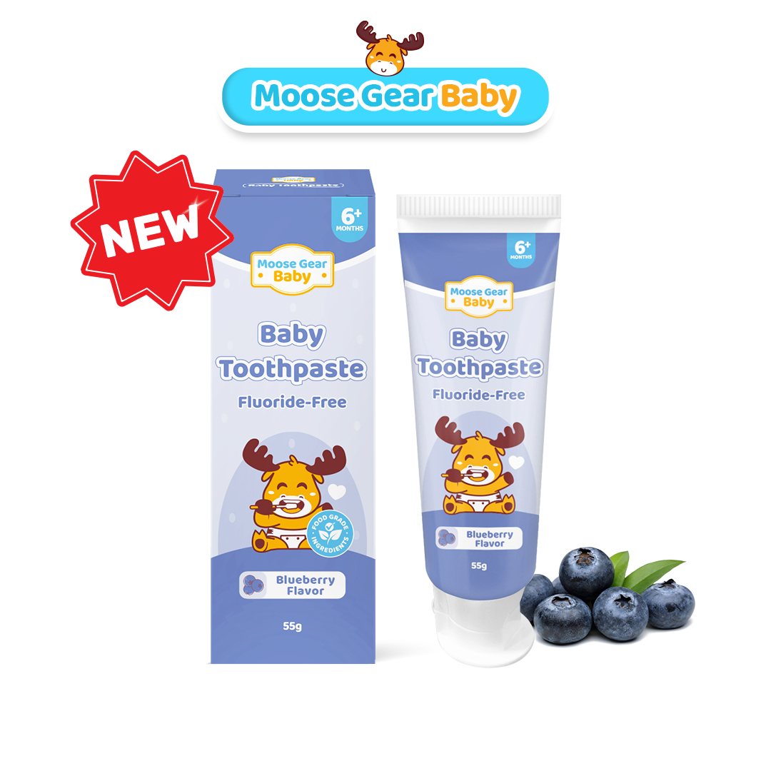 Moose Gear Baby Toothpaste 55g Blueberry Flavor without Fluoride Safe if swallowed