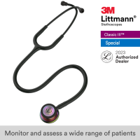 3M Black Tube Rainbow Chestpiece Black Stem and Headset Classic III 5870 3M Littmann Stethoscope